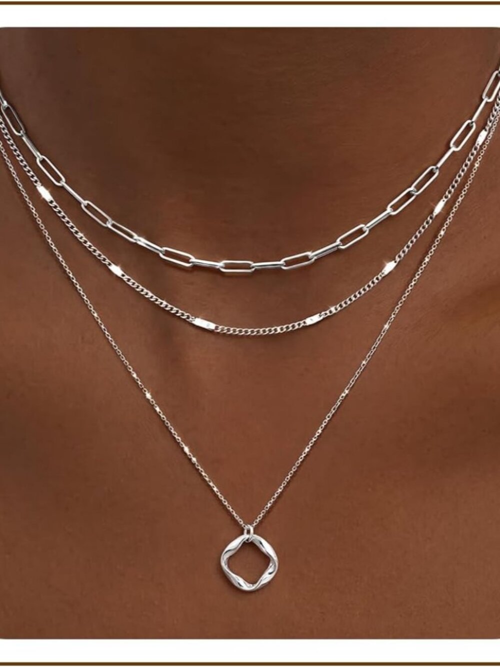 Layered Gold Necklaces for Women, Stackable Dainty 14K Gold Silver Plated Trendy
